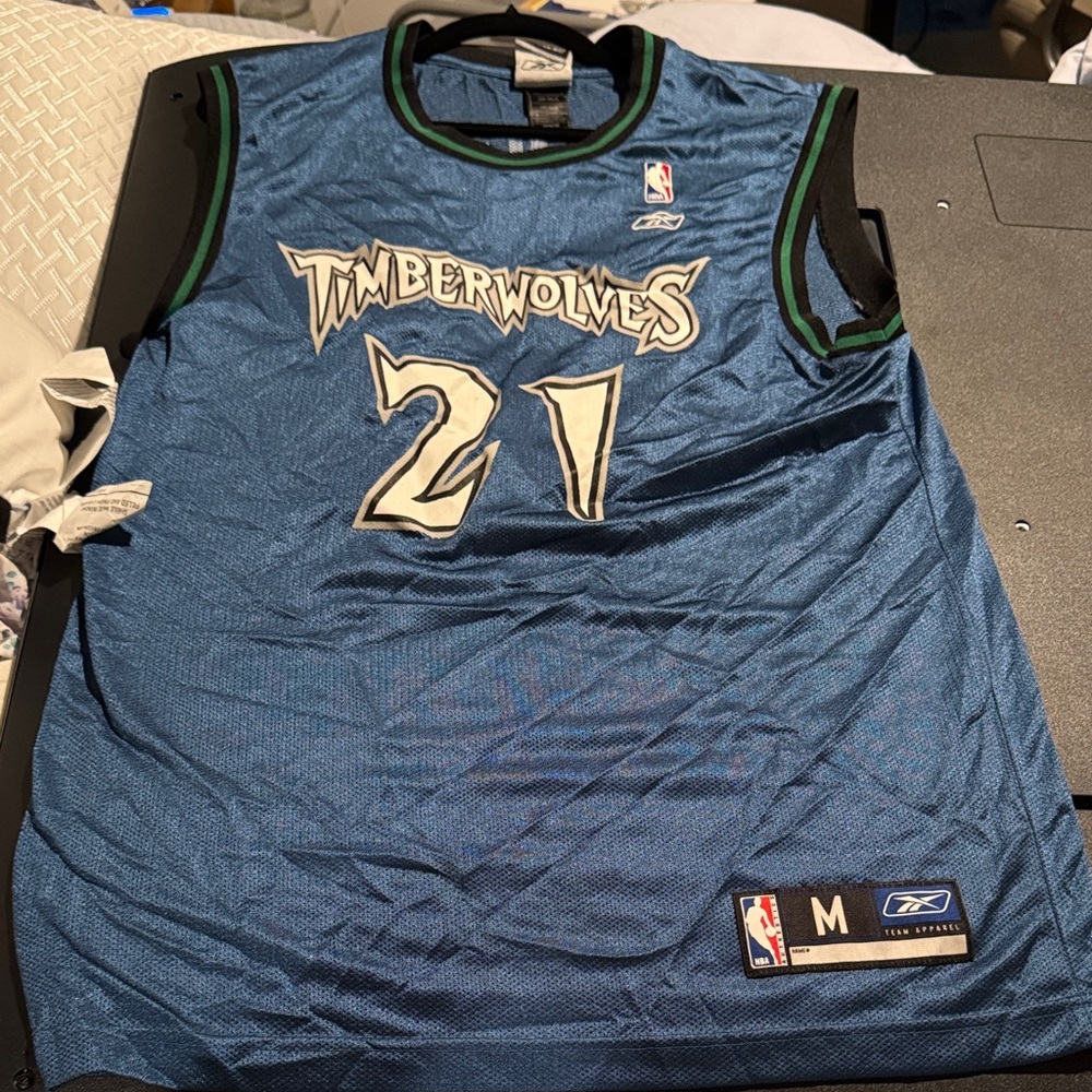 Reebok Timberwolves Blue and Black Jersey